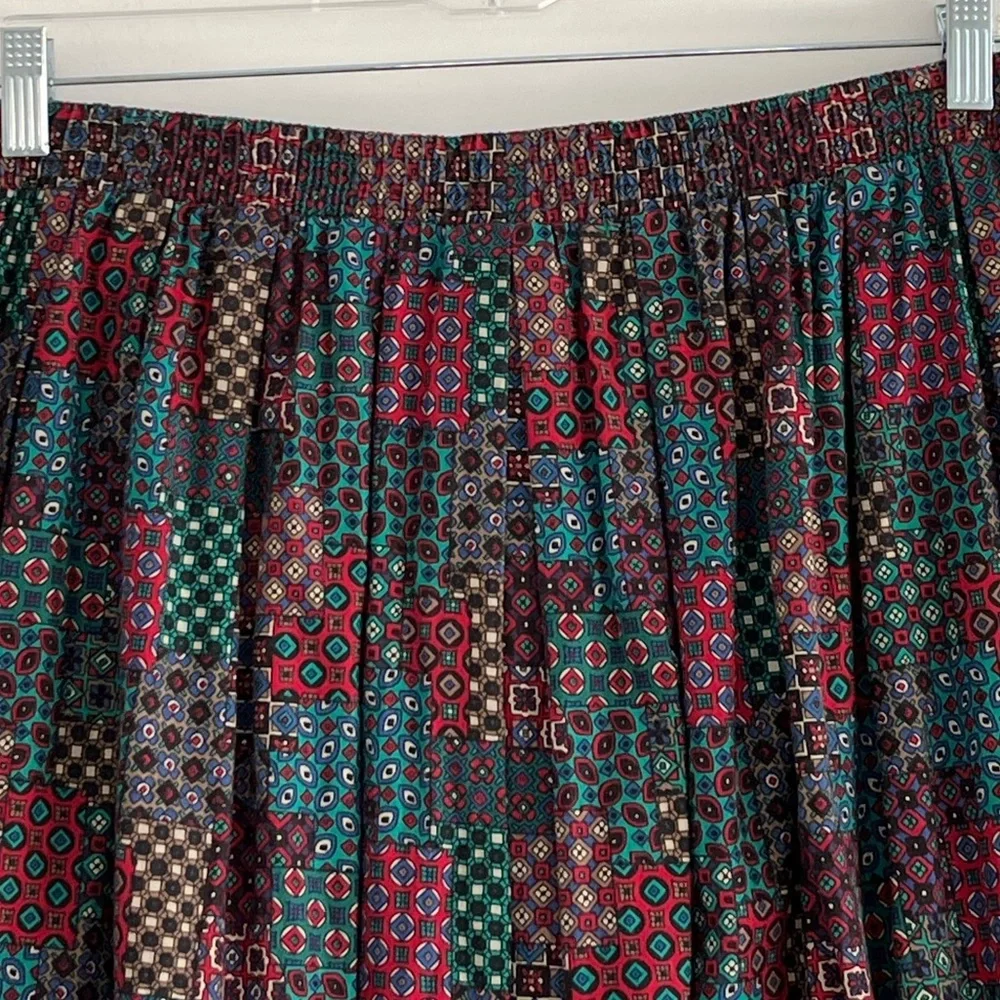 Vintage David Brooks Women’s Cotton Patchwork Maxi Skirt Size 14 Academia Preppy